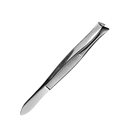 EKS Cilienpinzette – Breit/schräg, 8 Cm, Vernickelt Mit Goldspitze Für Präzises Zupfen